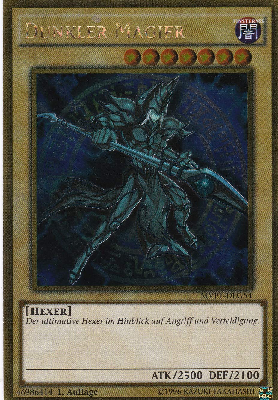 MVP1-DEG54 - Dunkler Magier - Gold Rare - Deutsch - The Dark Side of Dimensions Movie Pack - mit LMS Trading Fieldcenter-Karte Yugioh