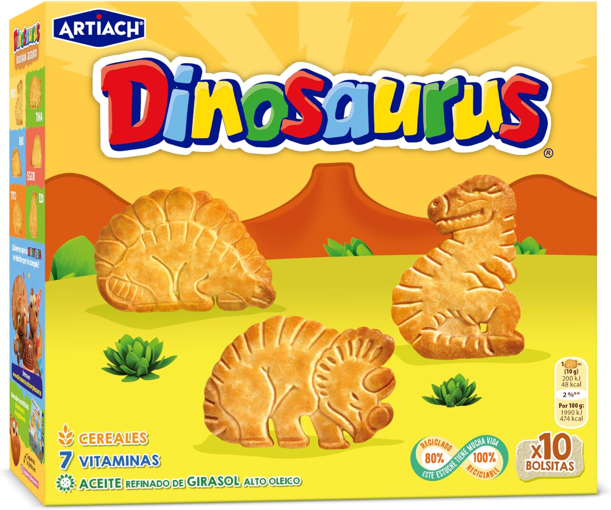 Galletas Artiach Dinosaurus - Cookies Dinosaur - Family Pack 411g