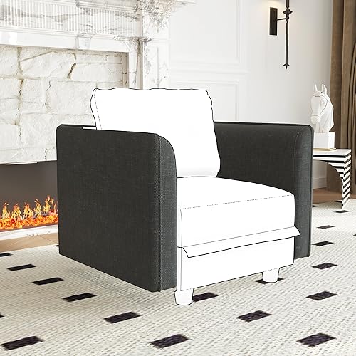 LLappuil Par de sofás modulares con módulo de reposabrazos laterales para personalizar el sofá modular personalizado impermeable antiarañazos y tela