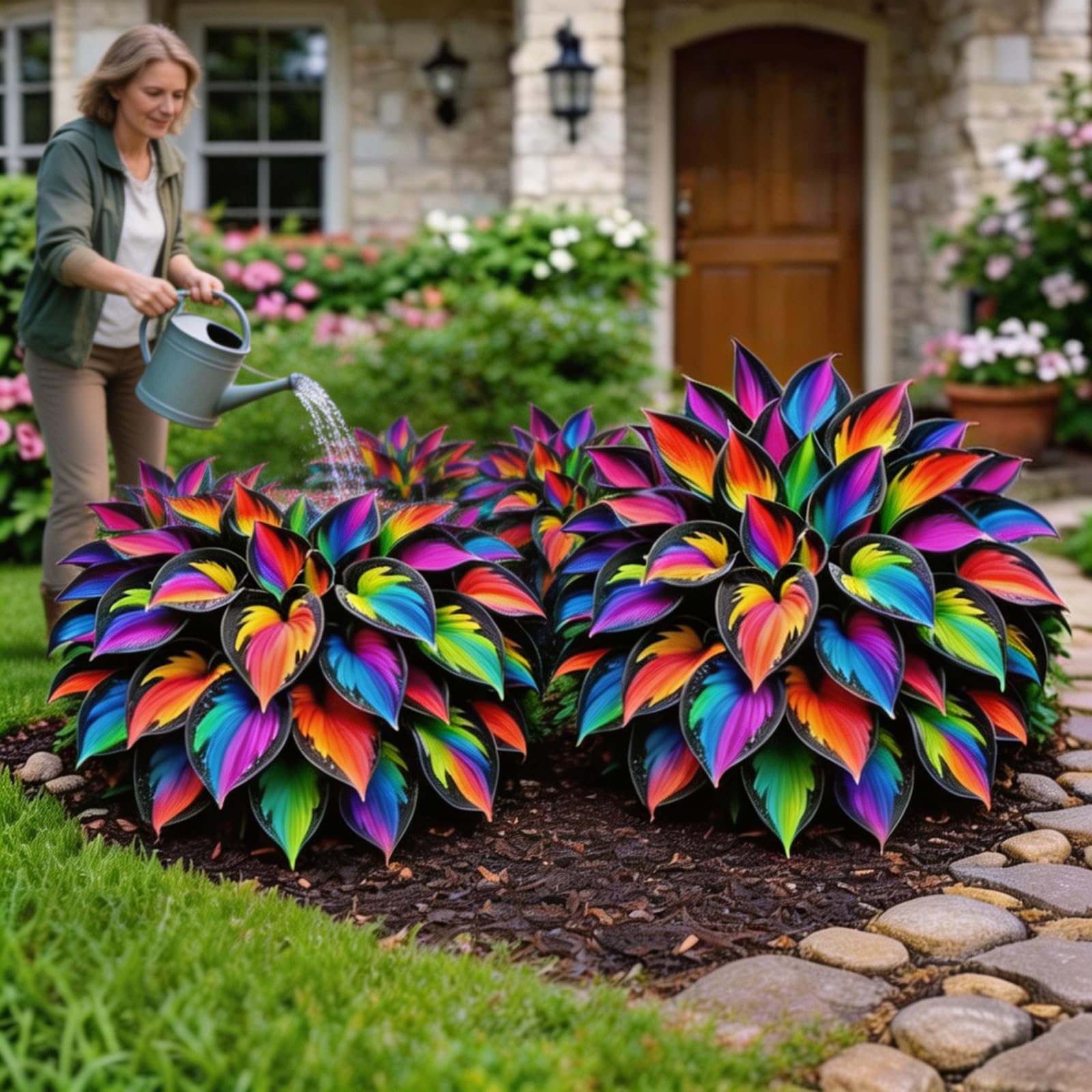 Resistenti al freddo e alla siccità - Bulbi di Hosta miste - Radici selezionate di hosta - adatte per la decorazione di giardini e balconi-15bulbi-f