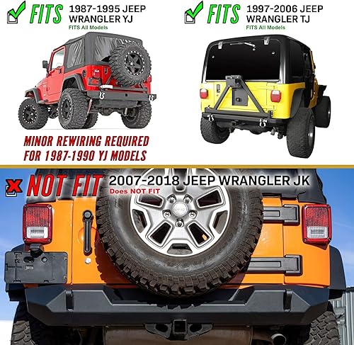 Miniatura 8 de USR DEPO 97-06 TJ - Juego de 6 luces traseras y luz LED blanca de marcador lateral, todos los lentes ahumados, compatible con Wrangler TJ Chassis