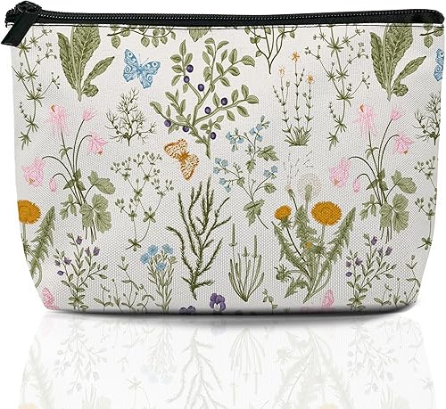 Bolsa de maquillaje con hojas de plátano, bolsas de cosméticos para mujer, mini bolsas portátiles de viaje con flores tropicales, neceser Bolsa de maquillaje con hojas de plátano, bolsas de cosméticos para mujer, mini bolsas portátiles de viaje con flores tropicales, neceser