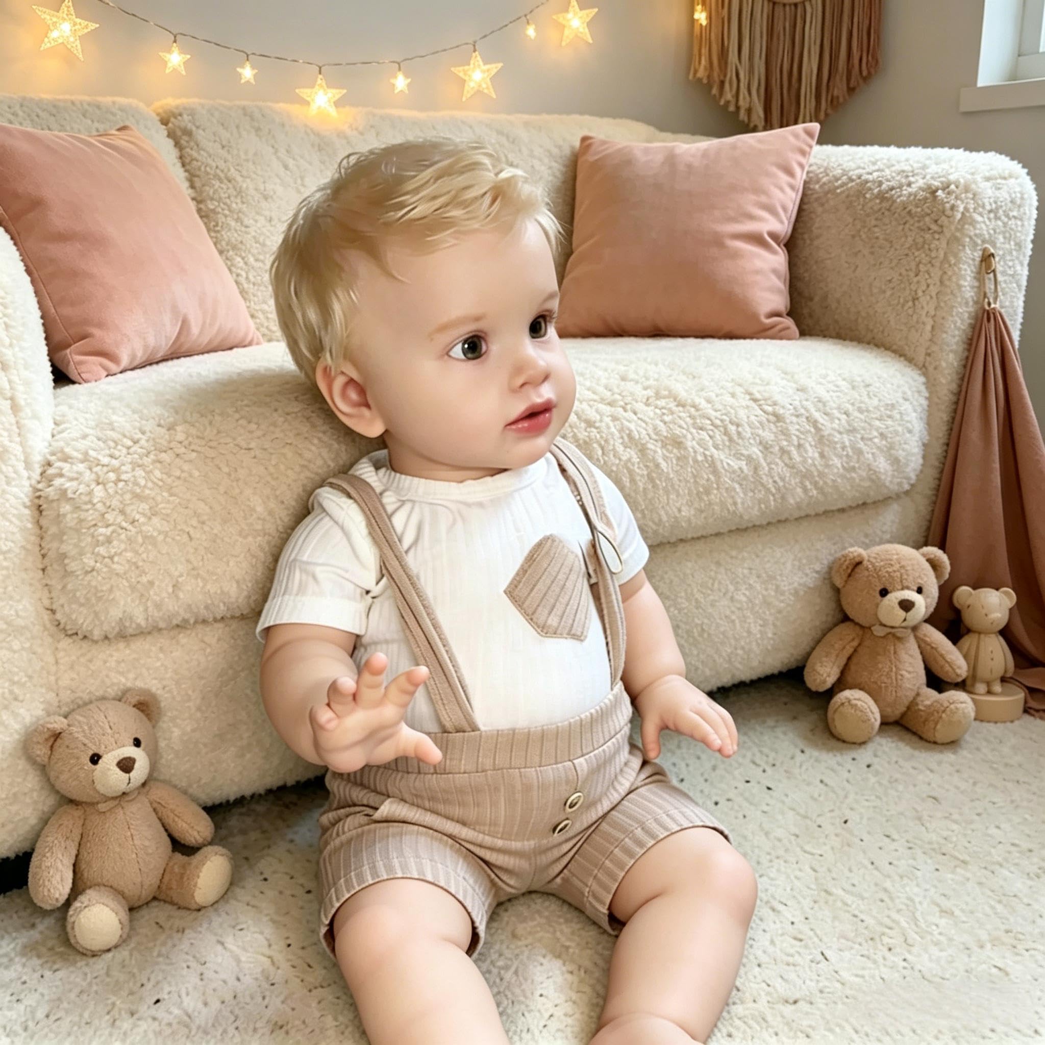 RXDOLL Reborn Kleinkind-Puppe, Junge Pippa, 66 cm, realistische Babypuppe, weicher Stoff, Gliedmaßen, lebensechte Reborn-Puppe, blondes Haar für Jungen und Mädchen