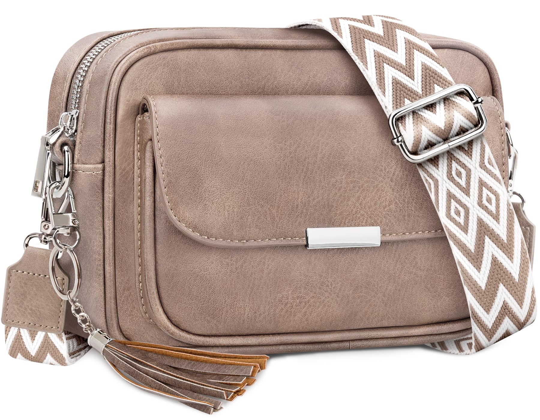 Bolso Mujer Bandolera Mediano Bolso Bandolera Mujer Piel PU Bolso Cruzado De Mujer Con Correa Ancha Ajustable Bolsos Bandolera Para Mujer Damas Compras, Viaje y Trabajo