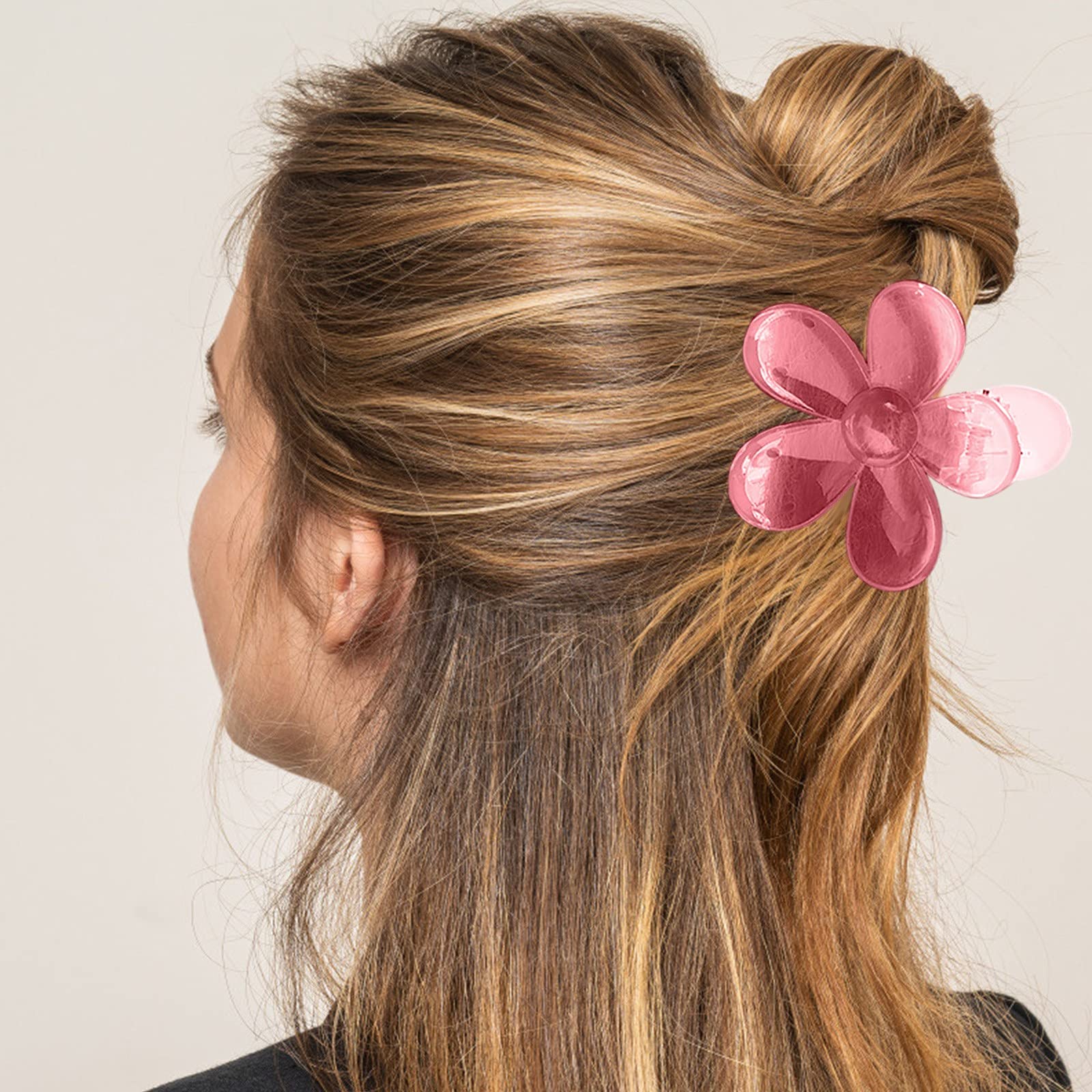 Amazon.co.jp: 【花クリップ】アクリルヘアクリップ 花の形をした