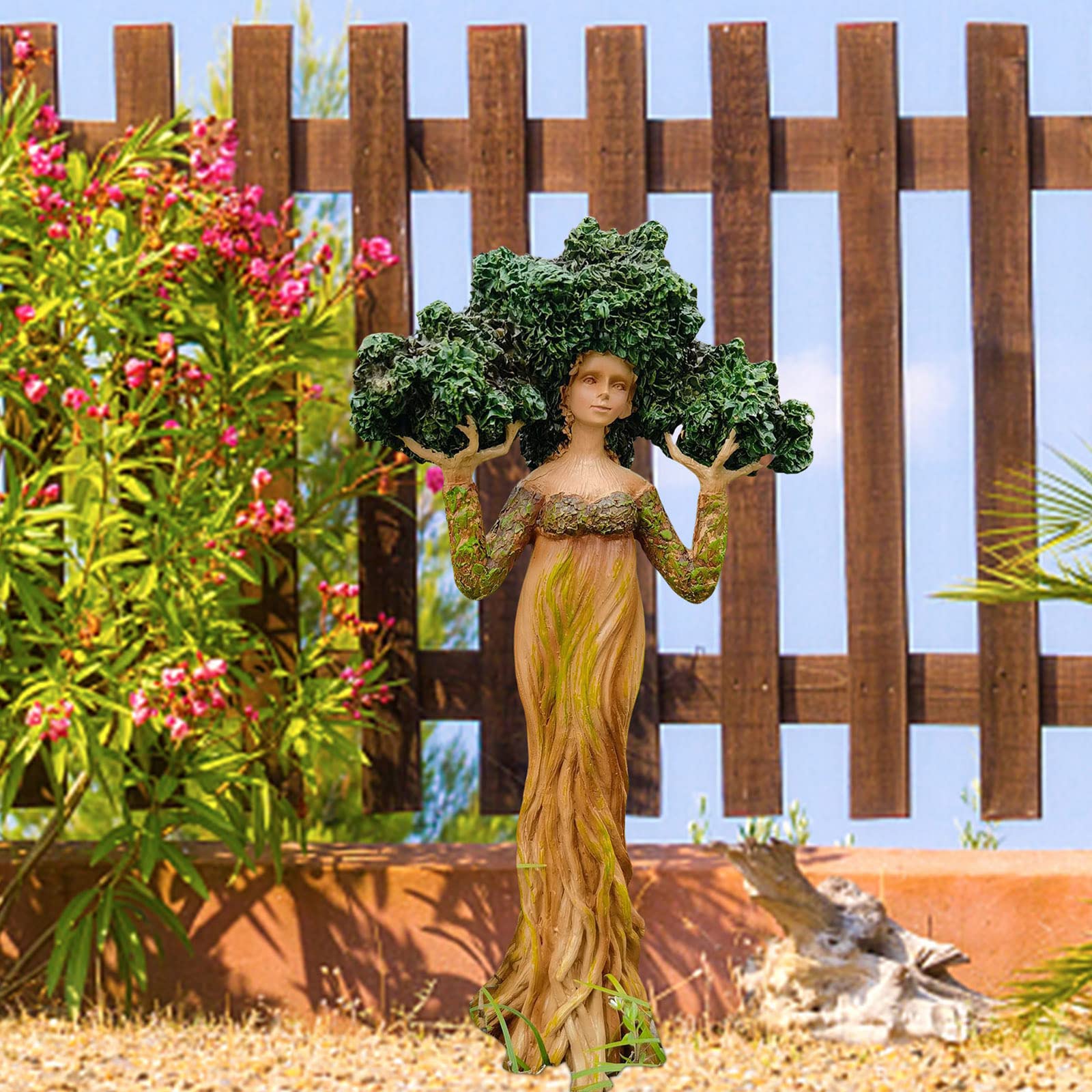 Amazon.co.jp: 母なる大地の木の神の像 - 森の女神の木の神の像の飾り