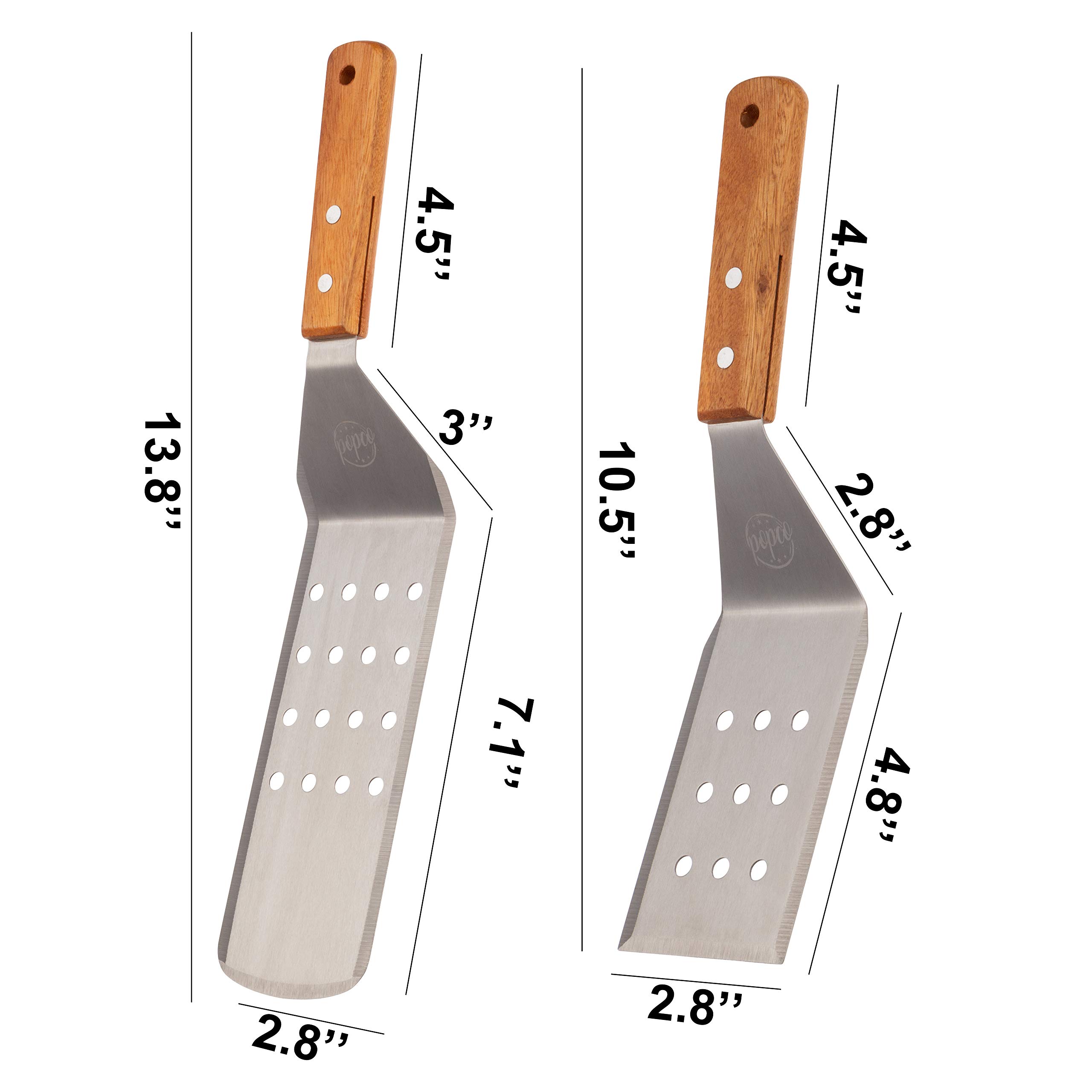 Set Of 2 Wood Handle Heavy Duty Stainless Steel