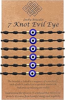 Evil Eye Bracelet for Women 7 Knots for Protection Good Luck Red String Bracelet Kabbalah Friendship Bracelet Evil Eye 7 Knot Lucky Bracelets for Men…