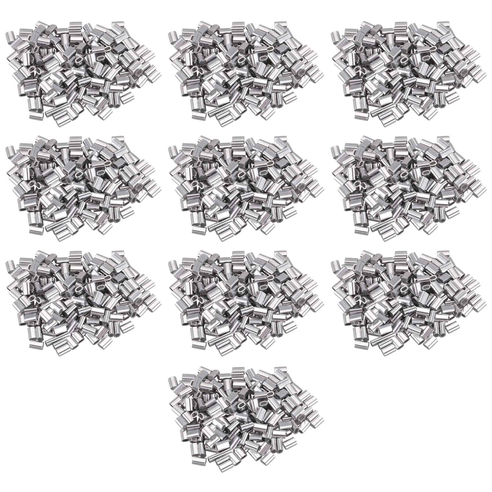 Jnchdghwa M1.5 Wire Rope Aluminum Ferrule Cable Ties Crimp Wire Rope Chuck Aluminum Jacket 2000 Pieces