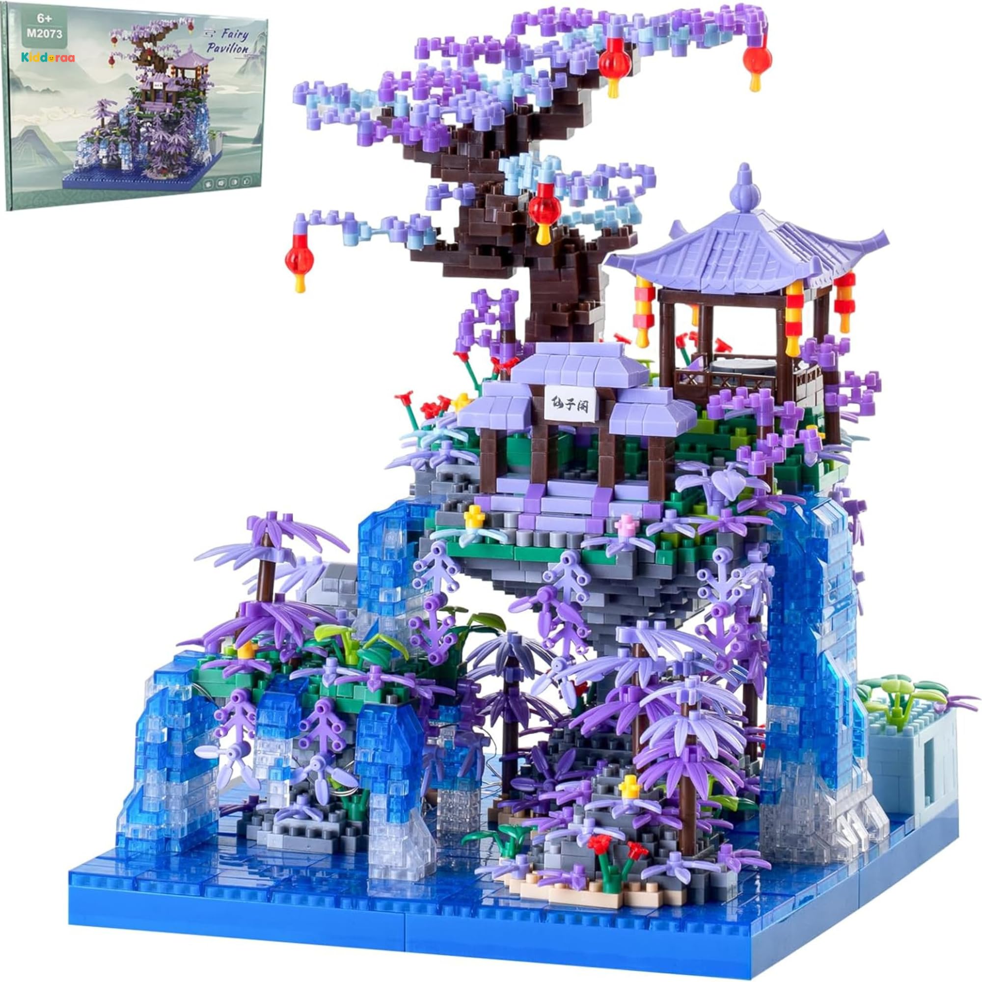 Peach Blossom Pond Japanese Architecture Building Blocks Set, Micro Mini Bricks Cherry Blossom Tree House Kit 2500+ PCS with LED Lights for Adults & Kids | 1 Year Manufacturing Warranty-image-9