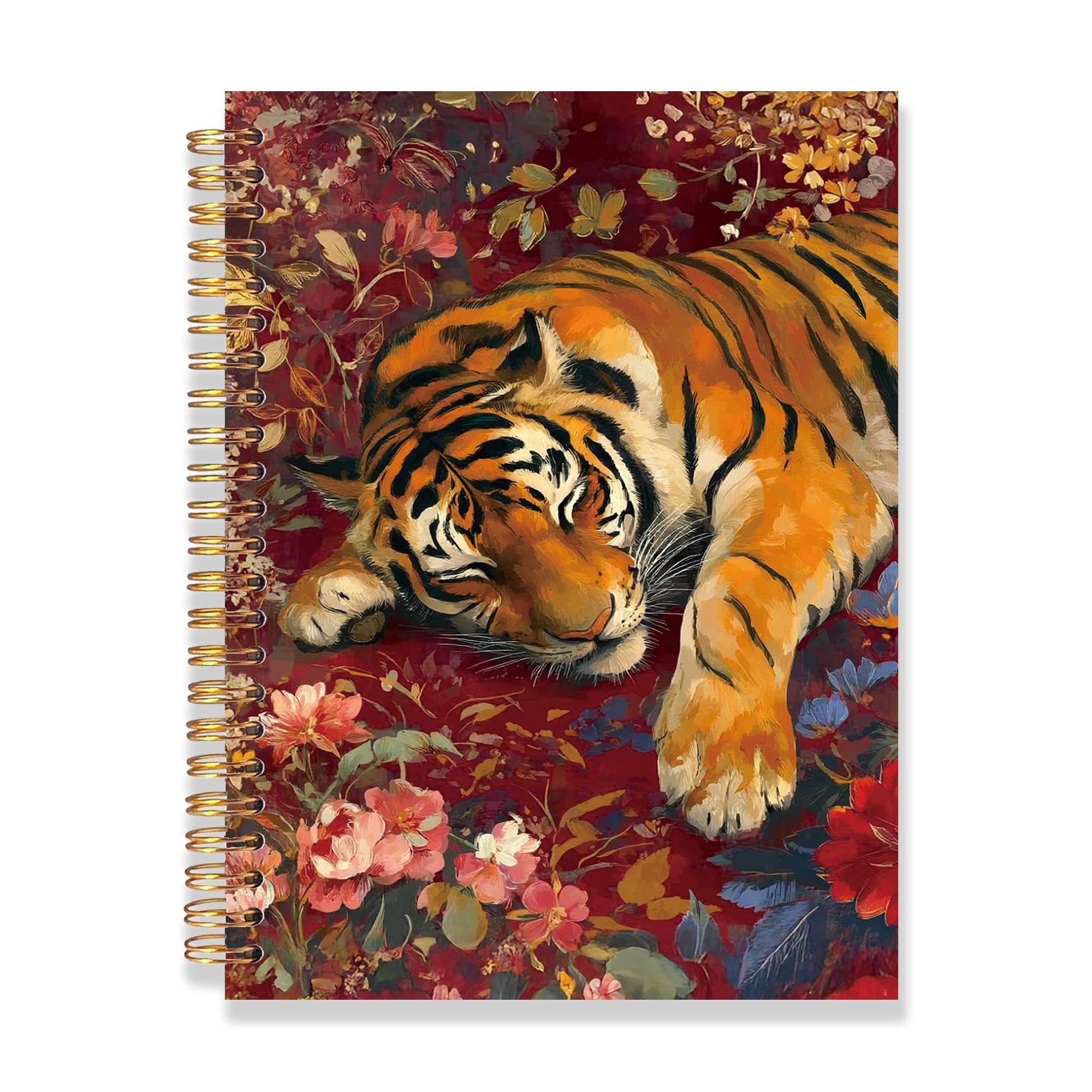 Carnet de notes esthétique tigre avec pages lignées et spirale - 7
