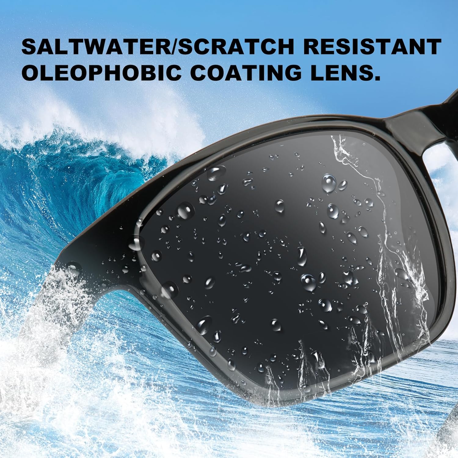 Ultralight 158MM XXL Larger Polarized Sunglasses Men, Scratch/Saltwater Resistant/Oleophobic Lens with UV400 - Image 4