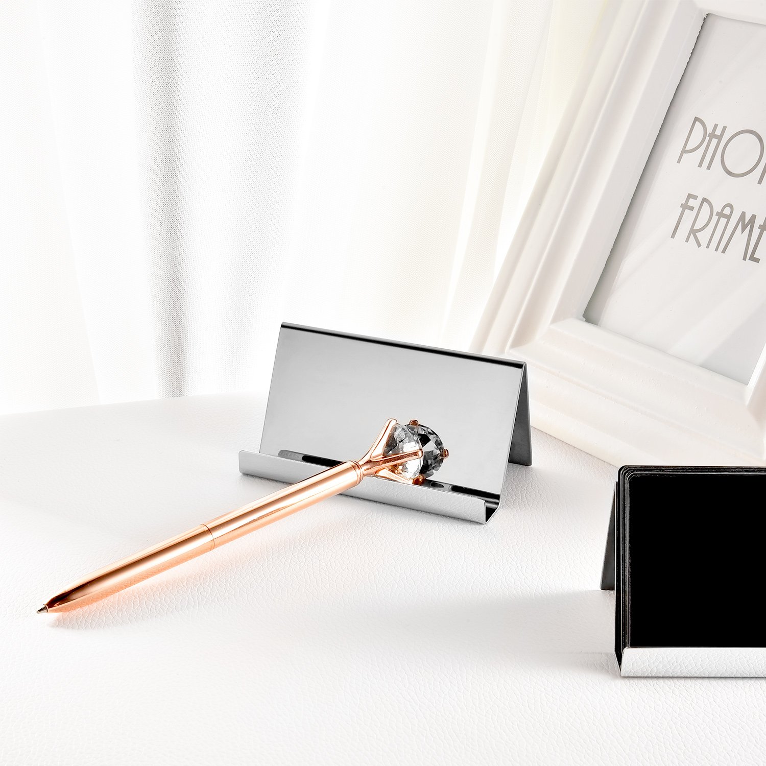 Maxdot 2 Pack Stainless Steel Business Cards Holders 