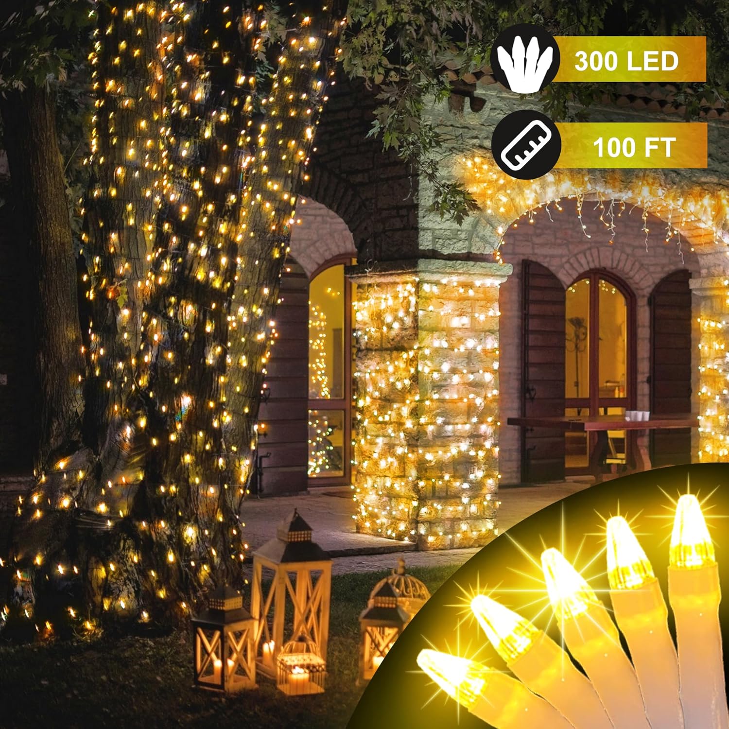 Illuminate Your Holidays: A Review of the 300LED 100FT Christmas String Lights