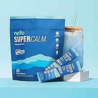 Vista 5 de Nello Supercalm - Mezcla de bebida con glicinato de magnesio, Ashwagandha KSM 66, vitamina D3 y L teanina, suplementos en polvo calmantes para apoyo