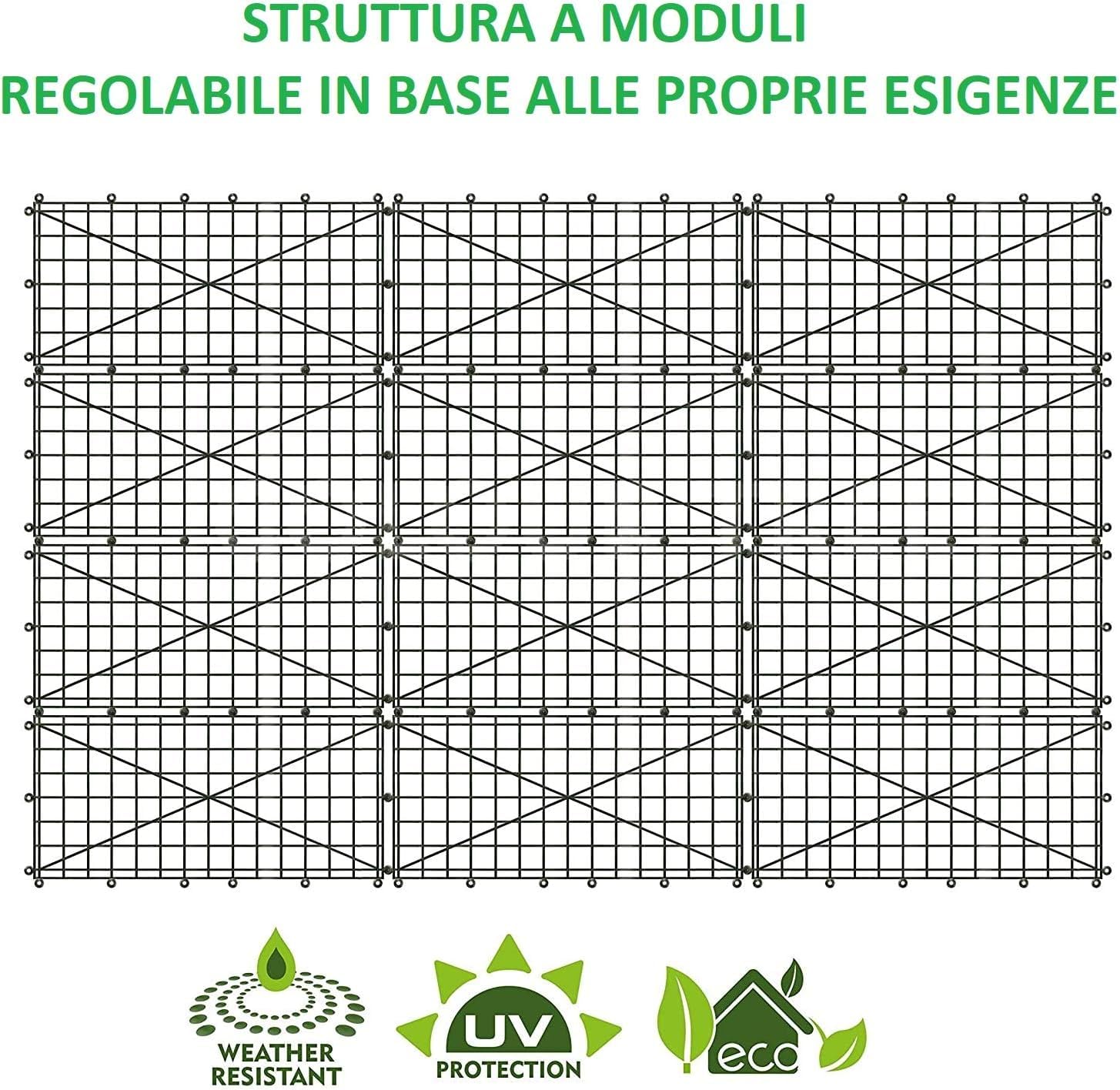 Meridiana - Siepe Finta Artificiale Ornamentale Rotolo Frangivista Frangivento 1680 Foglie Foglia Finta Prato Lauro Osmantus Sintetica Anticaduta Ringhiera Terrazzo Balcone Giardino (1 x 3 Mt)