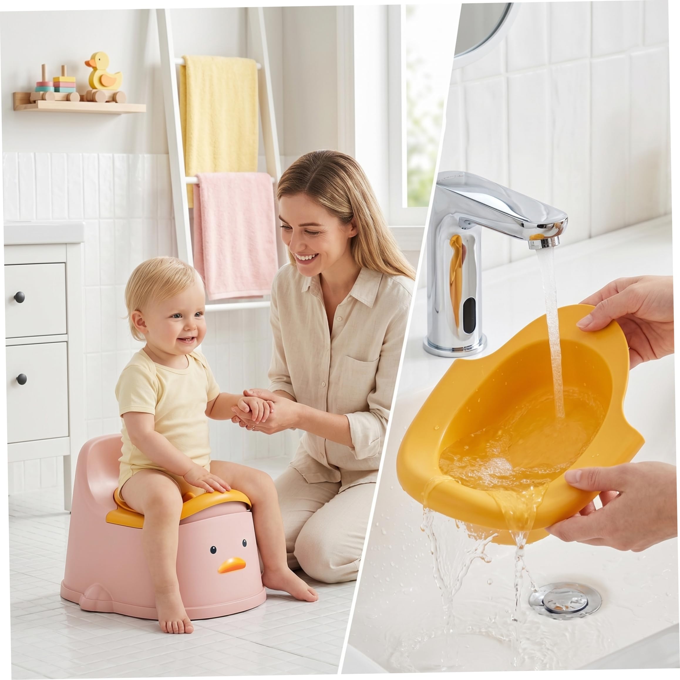 Sitze, Töpfchen, Töpfchen-Trainingstoilette für Kleinkinder, spritzwassergeschützt und leicht zu reinigen, hohe Rückenlehne, (klein, 0–2 Jahre), Stil 2