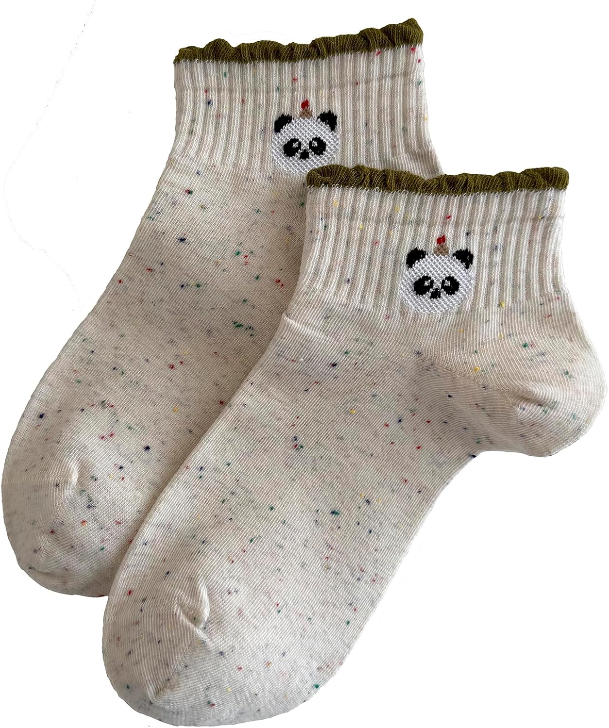 CYZSLico 5Pairs/pack Women Cotton Ankle Socks Embroidered with Cartoon Patterns