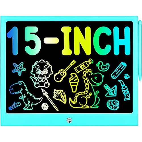 LEYAOYAO Toys for 3 4 5 6 7 8 Years Old Boys Girls, LCD Writing Tablet 15 Inch Doodle Board, Electronic Drawing Pads Drawing Tablet, Educational Birthday Gift for 3-6 Years Old Kids Toddler (Blue)