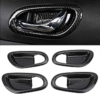 Vista 4 de PerGar Cubierta interior de la manija de la puerta, cubierta interior de la manija de la puerta, ajuste de fibra de carbono estilo para Navara