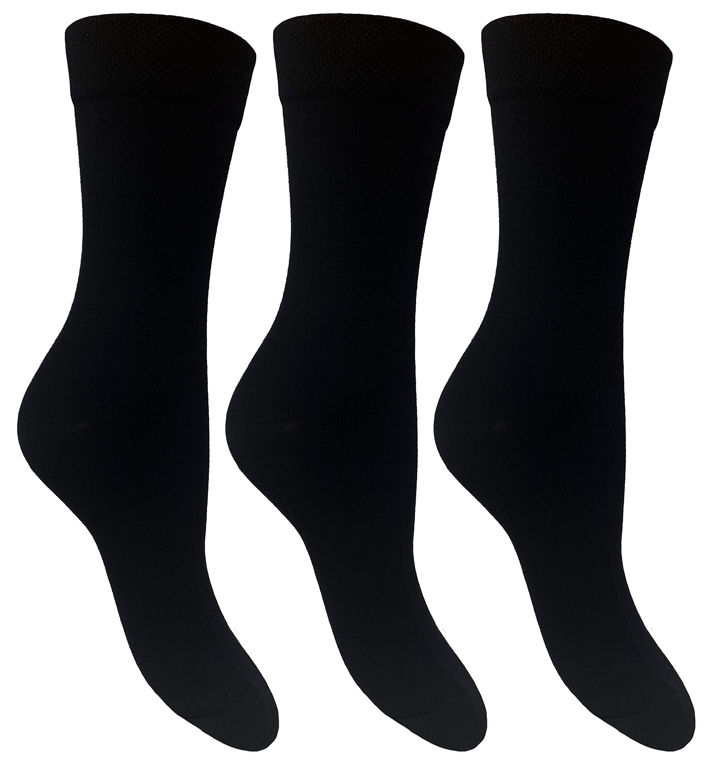 Flexitop Ladies Bamboo Socks | 3 Pairs | U.K. Size 4-7| Ladies Bamboo socks, black sock, soft hold, comfort ladies socks, gentle grip socks.