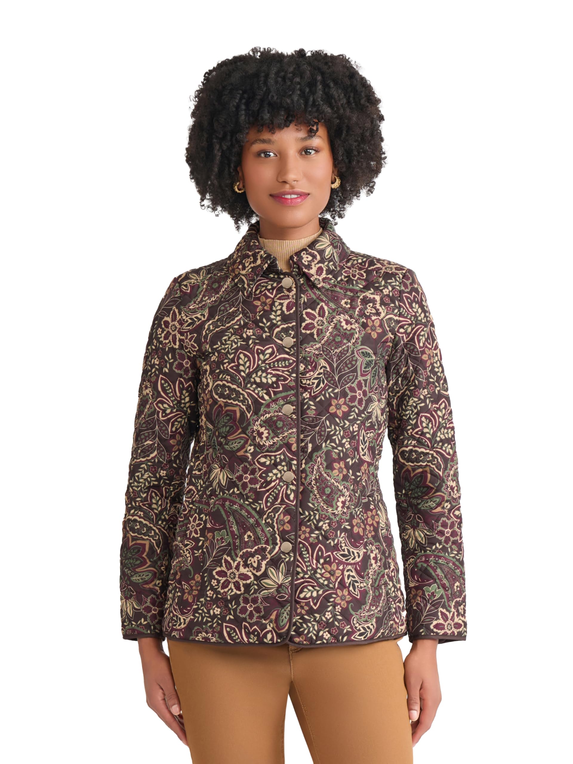 Jones New York Womens Quilted Printed Blazer