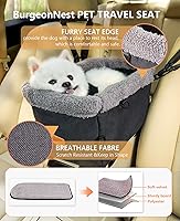 Vista 4 de BurgeonNest Asiento de Coche para Perro Pequeño, Asiento Elevador para Mascotas de Consola Central con Marco de Metal, Asiento Mejorado