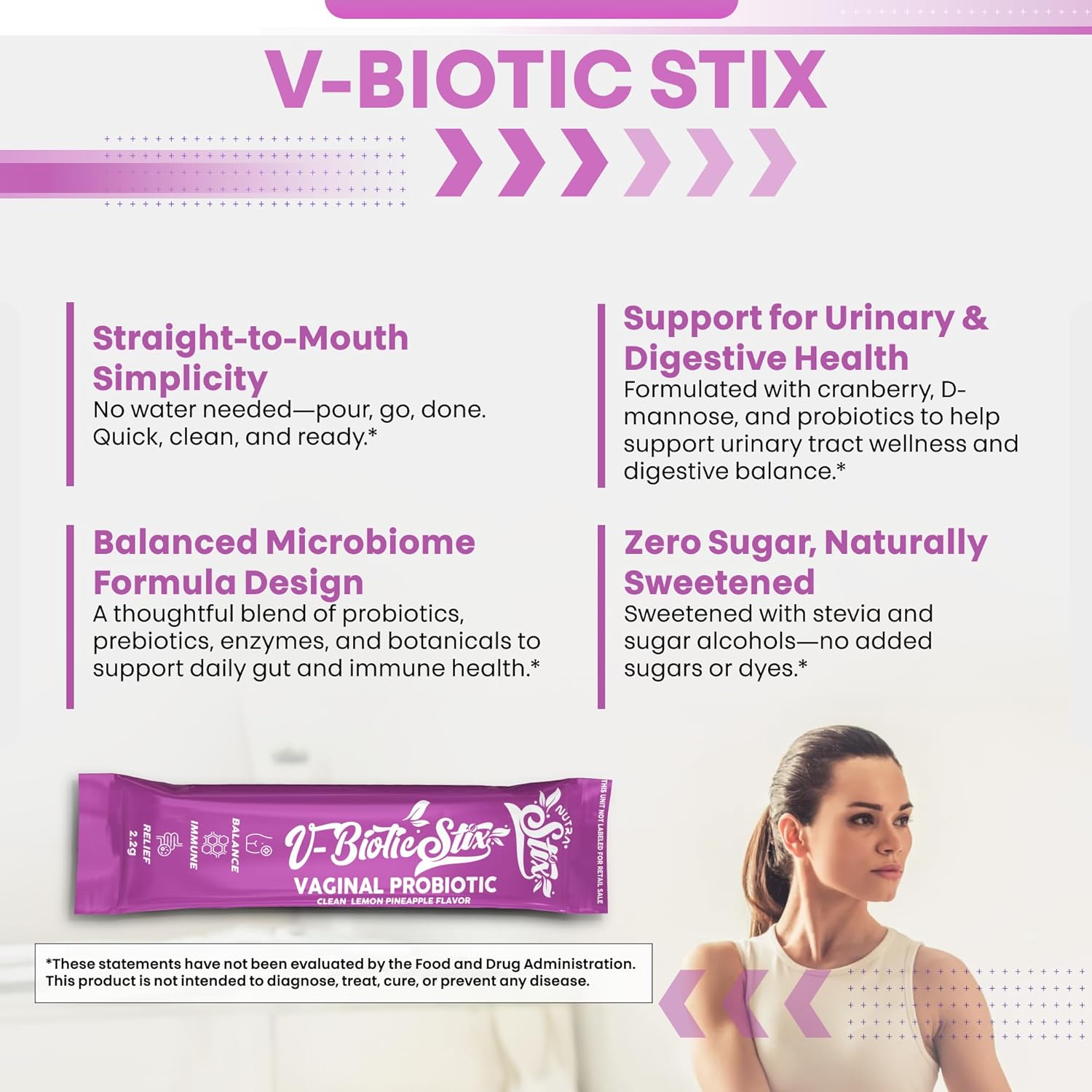 Clean Nutraceuticals Vaginal Probiotics for Women with Cranberry Extract, D-Mannose, Prebiotics, pH Balance for Women, Vaginal Health – Womens Probiotic Alternative to Gummies - 20 Stix - Image 6