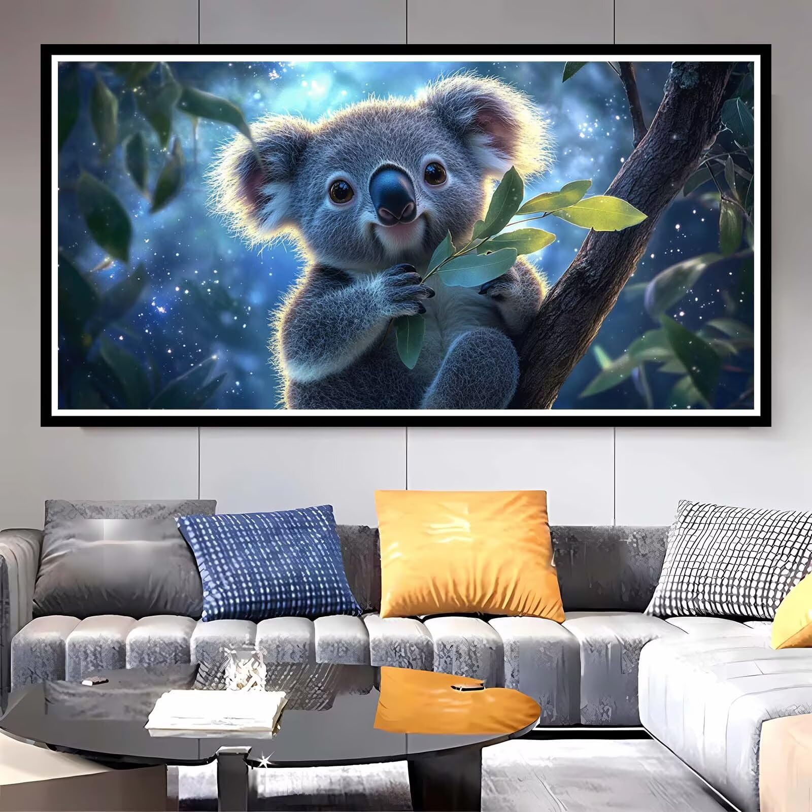 Malowanie według liczb, dla dorosłych, koala, malowanie według liczb, dla dzieci od 4, 5, 6, 7, 8, 9 lat, drzewo Paint by Numbers, obraz olejny z pędzlem, farba akrylowa, kreatywna dekoracja, prezent