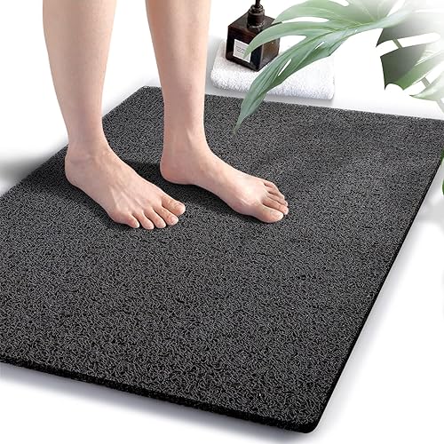 Tapete para bañera antideslizante, 23.6 x 34.6 pulgadas, tapete de baño para superficie de bañera texturizada, tapetes de lufa para ducha y baño,
