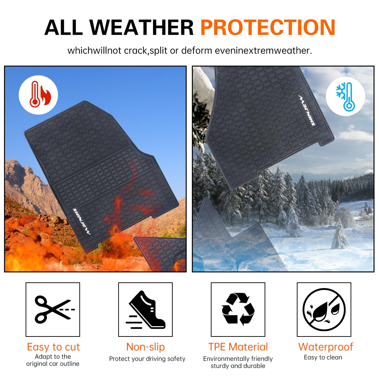 SHINJEW Heavy-Duty 3-Piece Floor Mat Set For Volvo VNL 760/860, VHD New, VNR Trucks (2019-2023) - View #4
