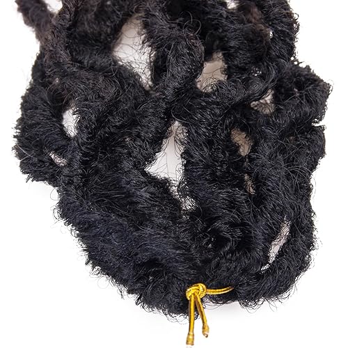 Miniatura 72 de 8 paquetes de rastas de cabello sintético de ganchillo de 18 pulgadas, rastas sintéticas bohemias con extremos rizados, cabello de ganchillo suave