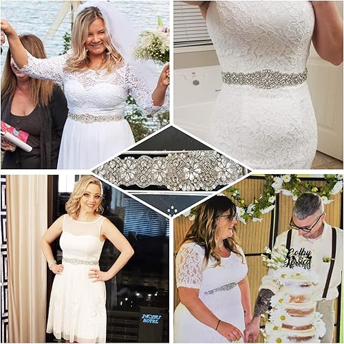 Miniatura 6 de Lovful Vestido de novia trenzado con diamantes de imitación de cristal para novia Beige, Negro, Champagne, Dorado-negro, dorado, marfil,