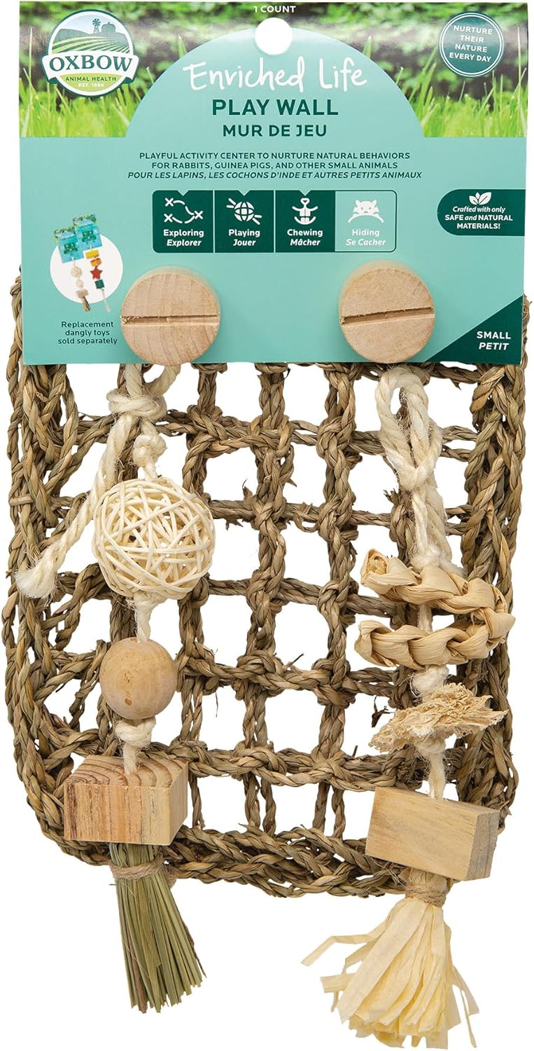 Oxbow Enriched Life Play Wall, Rabbit & Guinea Pig Toy, Enrichment for Bunny, Guinea Pig, Hamster, Rabbit, Chinchilla, Rat, Chinchilla Cage Accessories, Bunny Accessories for Cage, Small
