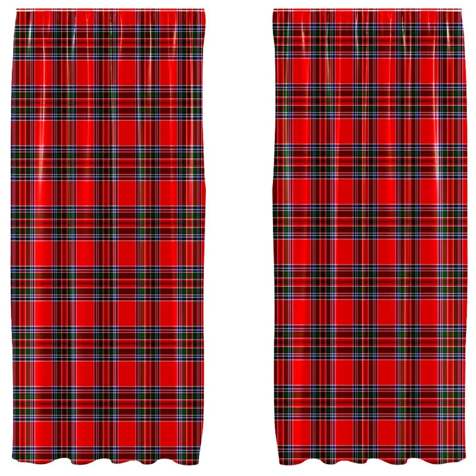 Cortinas opacas de microfibra navideñas de 55x84 pulgadas para decoración de ventanas del hogar