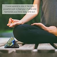 Vista 4 de Cristales curativos de pirámide de labradorita de Amazing Gemstone - Figurina de gran pirámide de 1" de piedra natural para meditación, Reiki