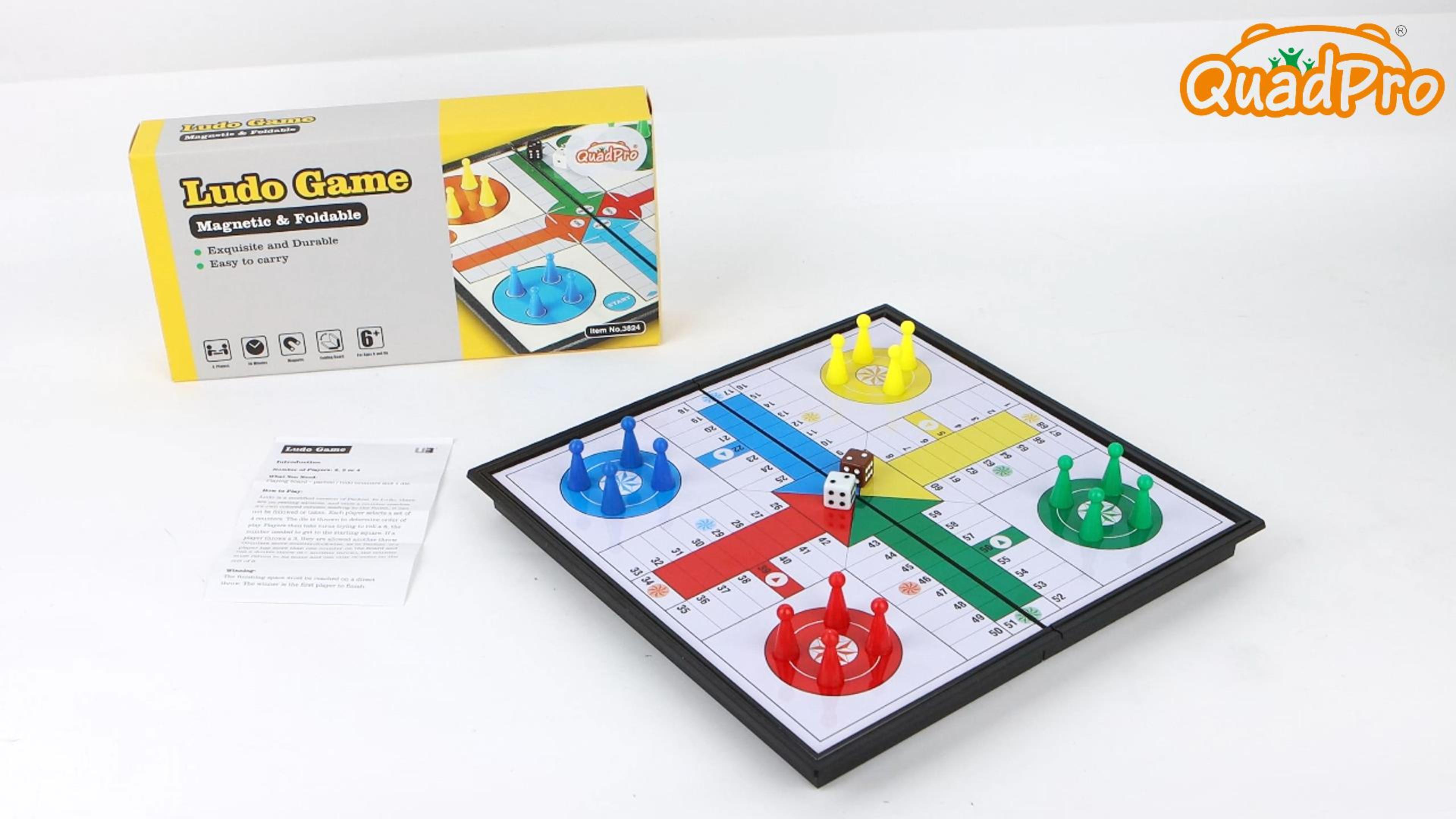 Amazon.com: Quadpro Magnetic Ludo Board Game Set with Folding