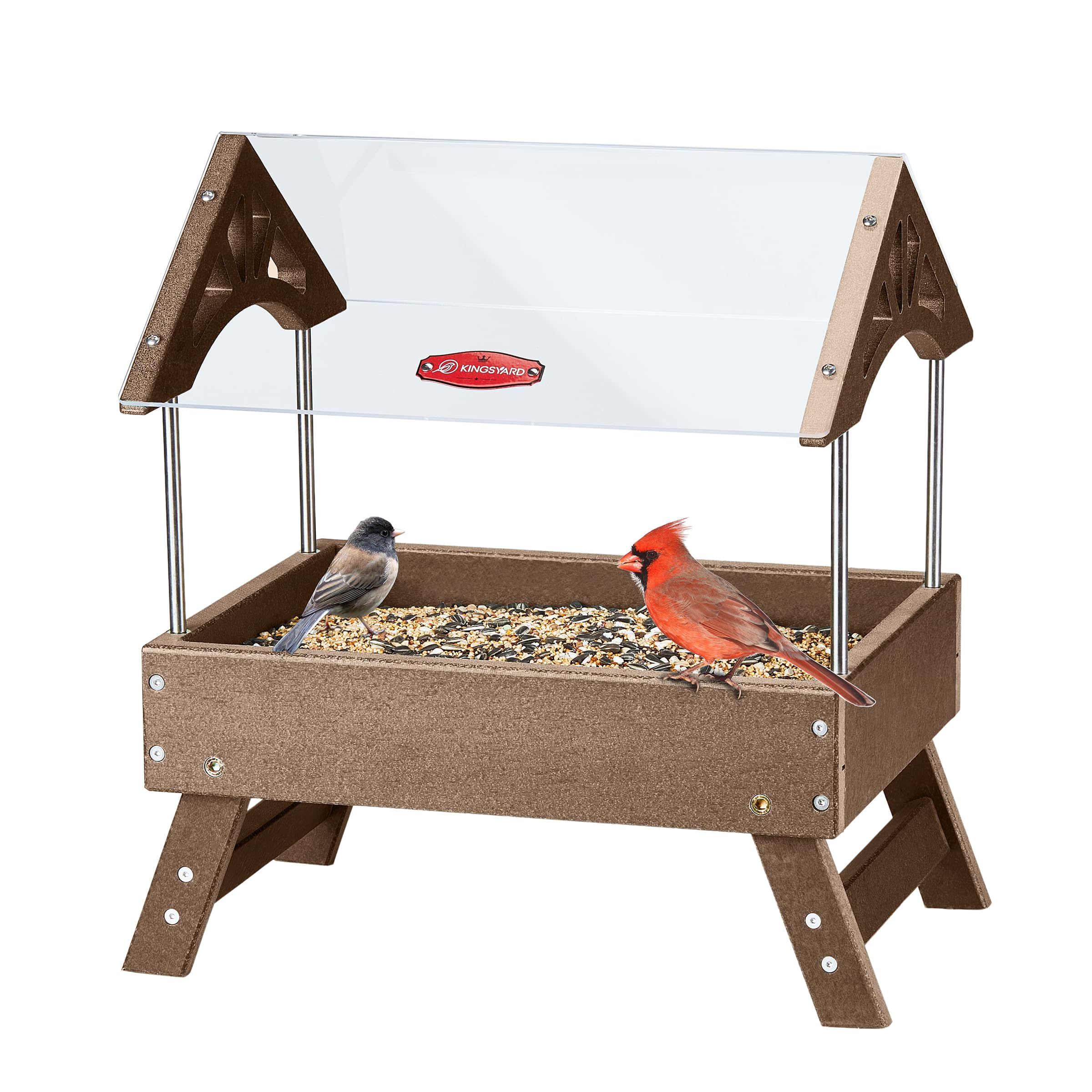 Kingsyard Covered Bird Feeder - Protect Your Birds -8