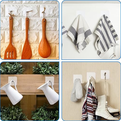 Miniatura 3 de 20 ganchos de pared autoadhesivos sin taladro, ganchos para colgar marcos sin dejar rastro, ganchos de marco sin clavos para montaje en estante de