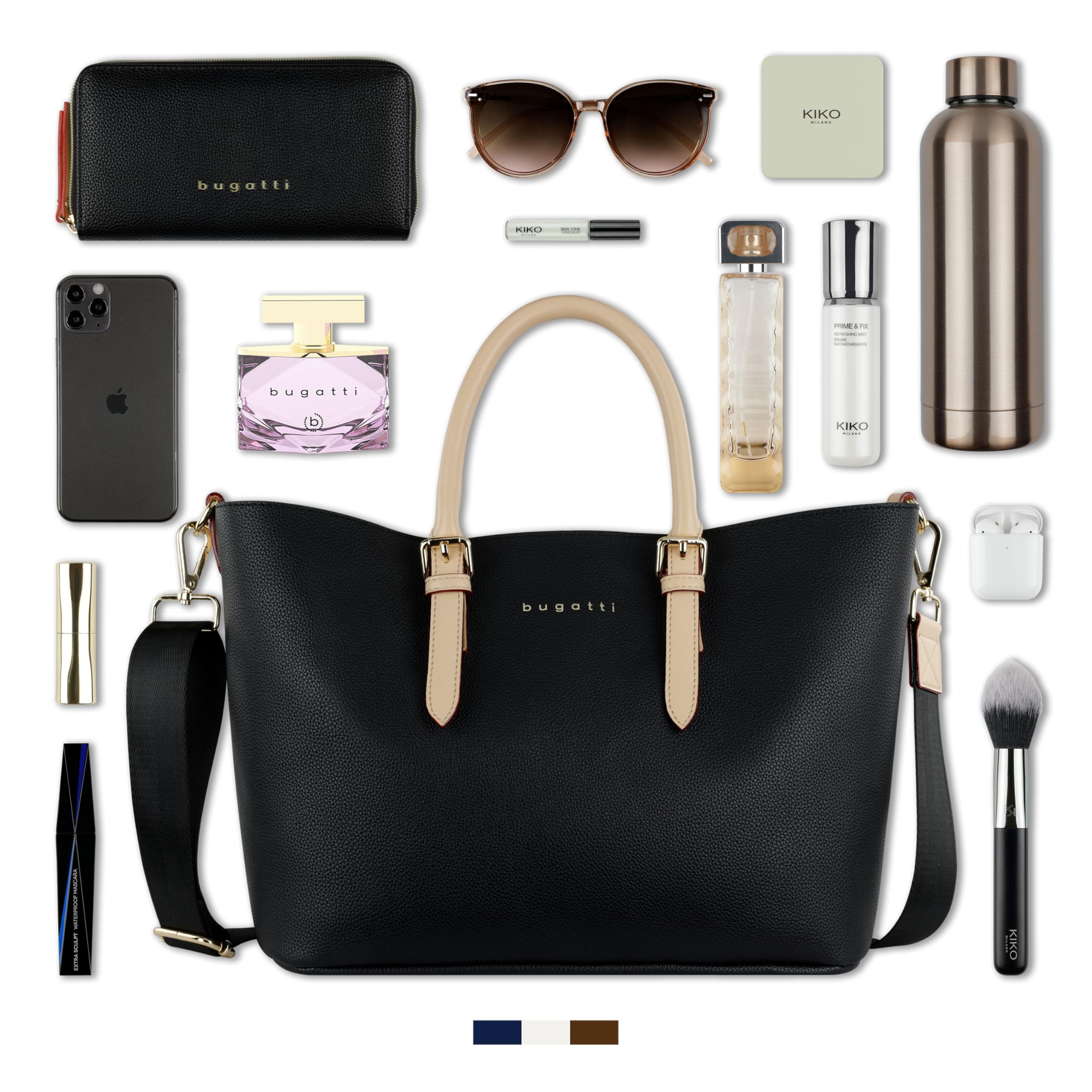 bugatti Ella Shopper Handtasche für Damen M, Damenhandtasche, Schultertasche