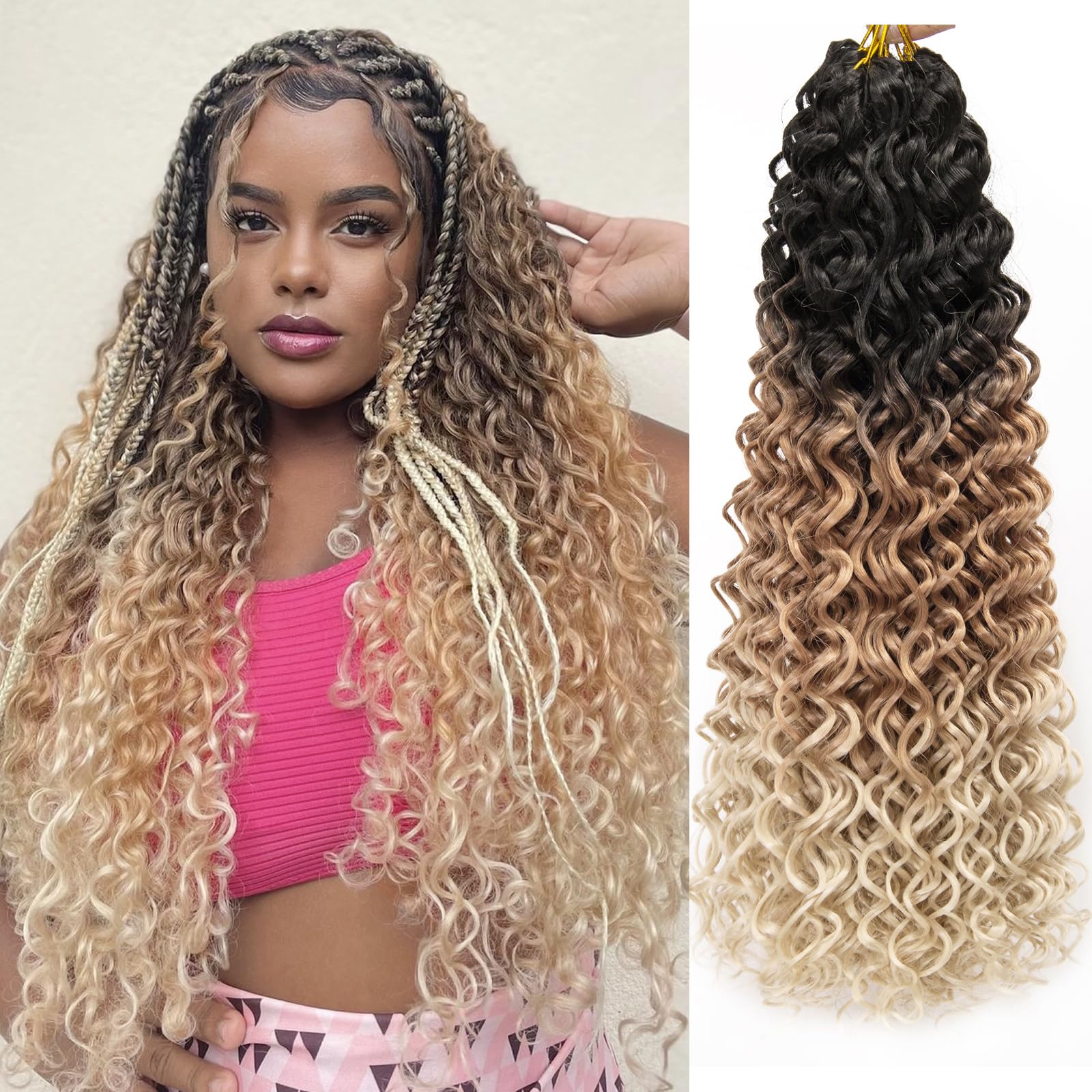 Amazon.com : GoGo Curl Crochet hair 18inch Water Wave Crochet hair