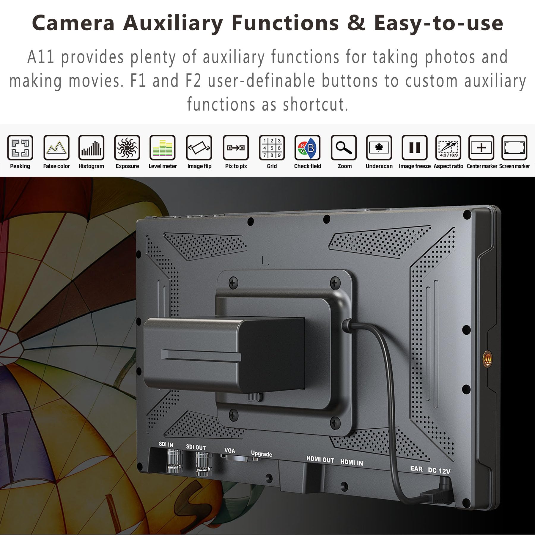 LILLIPUT A11 10,1 "Calowy monitor strumieniowy DSLR Full HD 1920x1200P 3G-SDI HDMI IPS Monitor wideo kamery