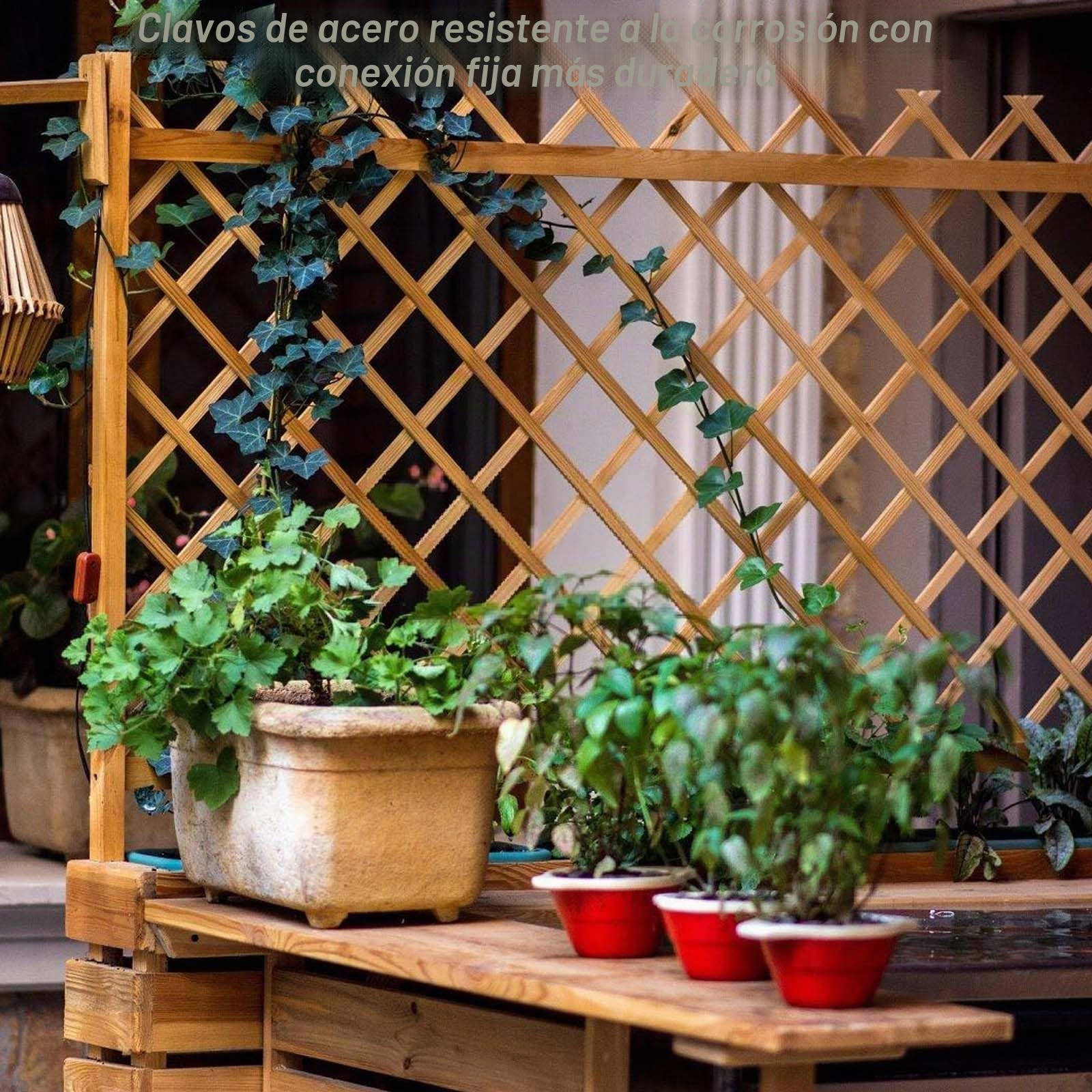 Madera extensible, 2 unidades de enrejado, jardín de valla expandible, ayuda para enredaderas, valla decorativa de tijera, color