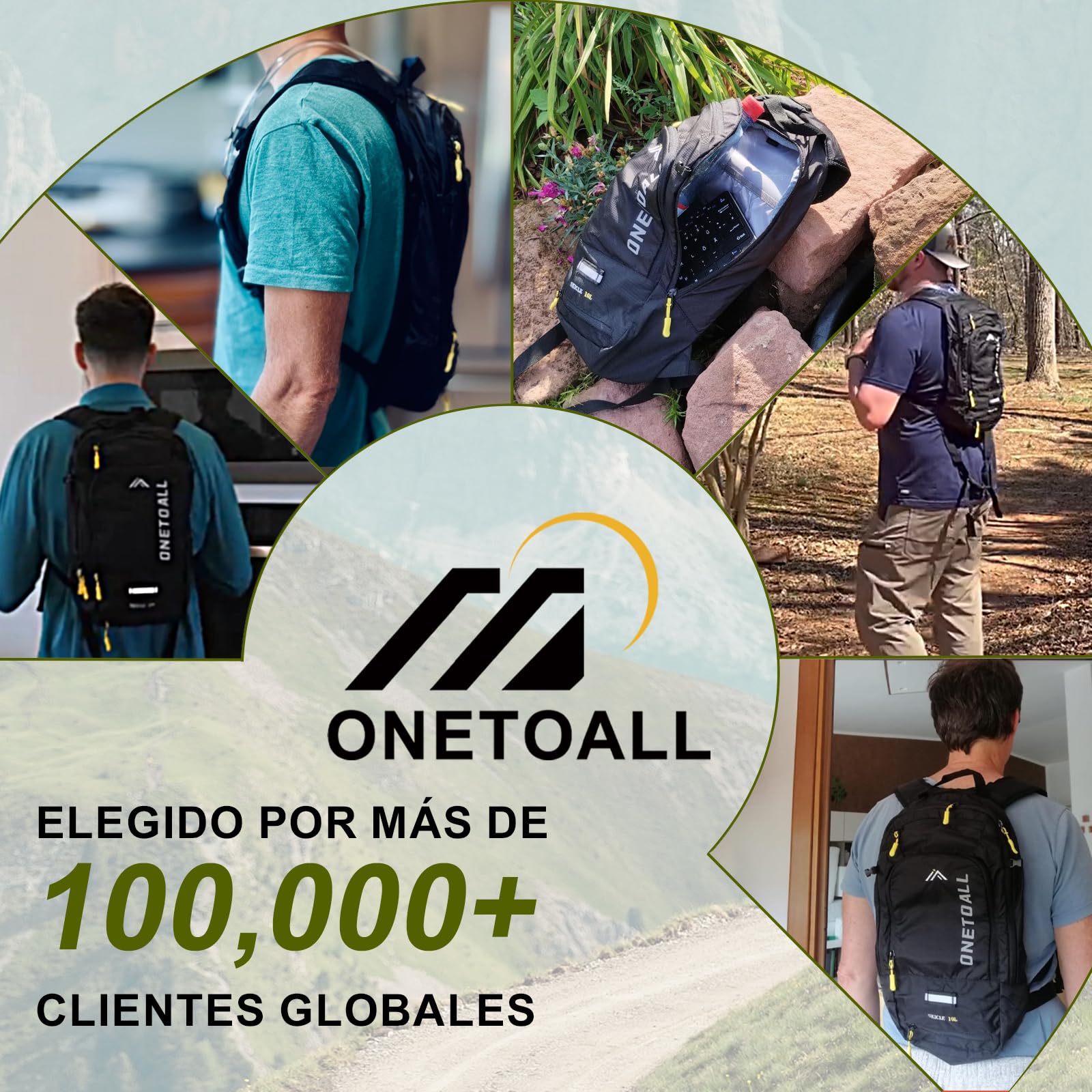 LOCAL LION Mochila Ciclismo 10 Litros, Mochila MTB de Hidratación, Mochila Bicicleta Montaña Pequeña Ligera con Funda Impermeable y Funda Casco para Bici Enduro Running Esqui Ski para Hombre y Mujer