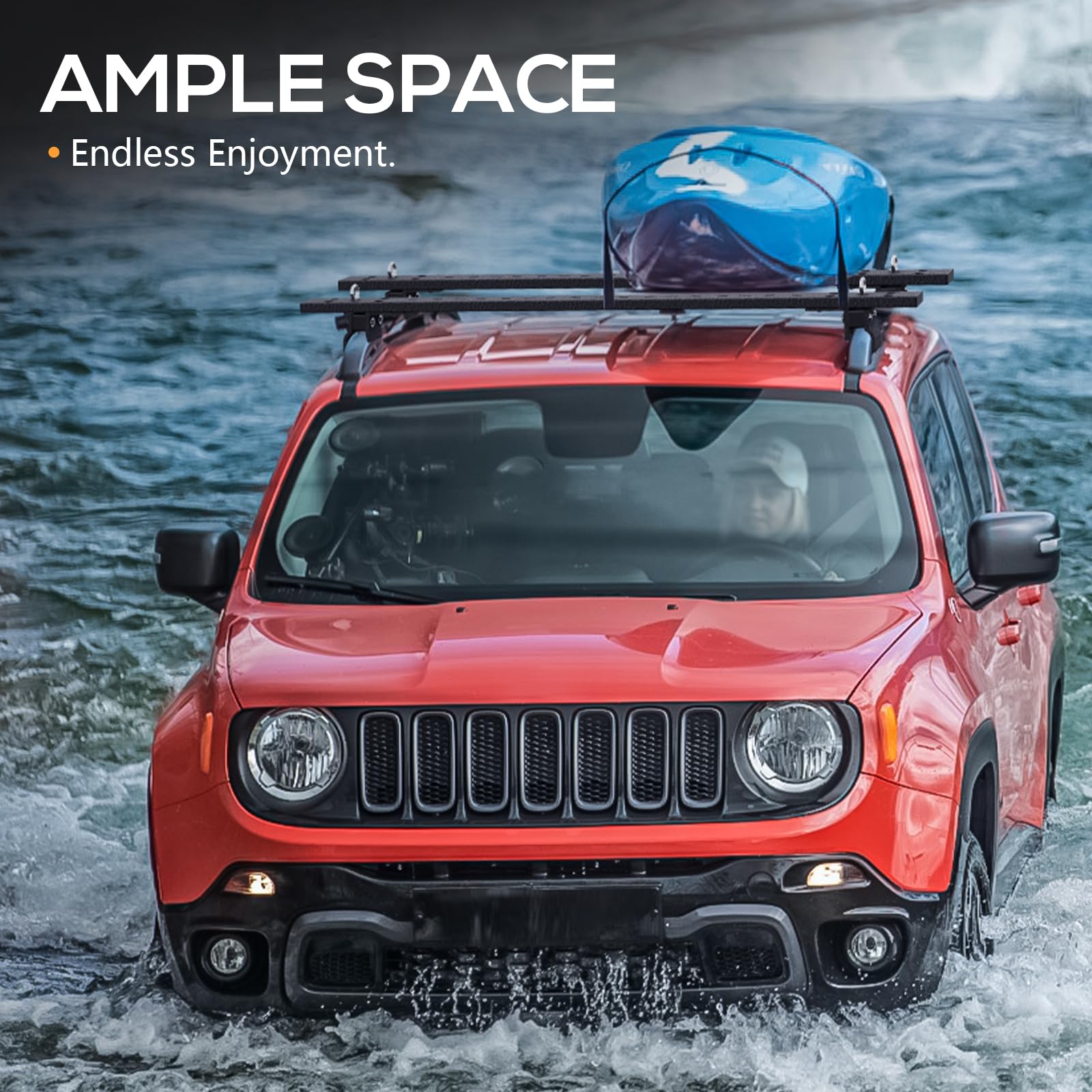 Heavy Duty 300 LBS Universal Roof Rack Cross Bars Compatible with Flush & Raised Side Rails, Adjustable Crossbars Cargo Carrier Rooftop Luggage Cars Vehicles Suvs