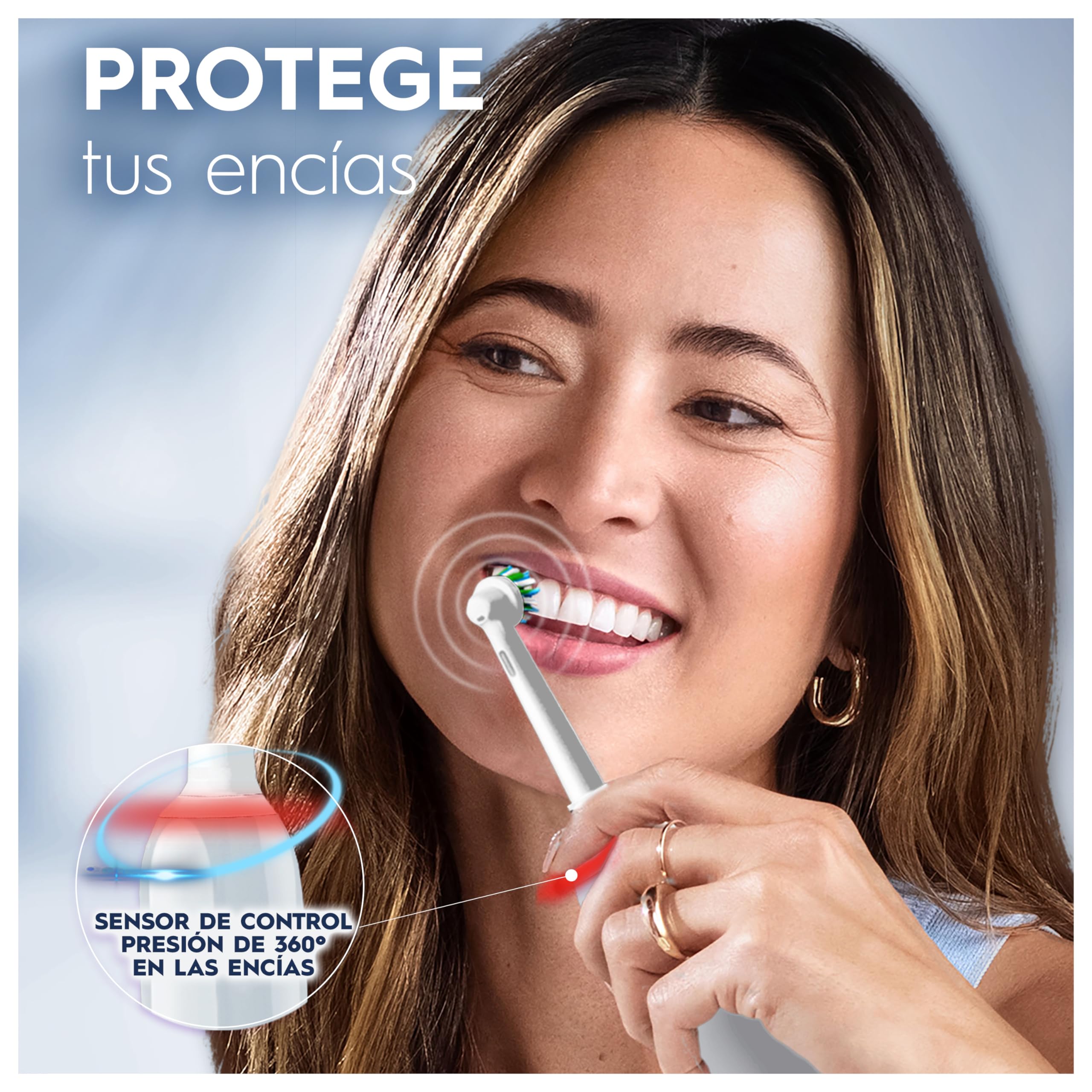 Oral-B Pro Series 3 Cepillo de Dientes Eléctrico con Mango Recargable y 2 Cabezales, Diseñado por Braun, Regalos Originales para Mujer y Hombre - Blanco