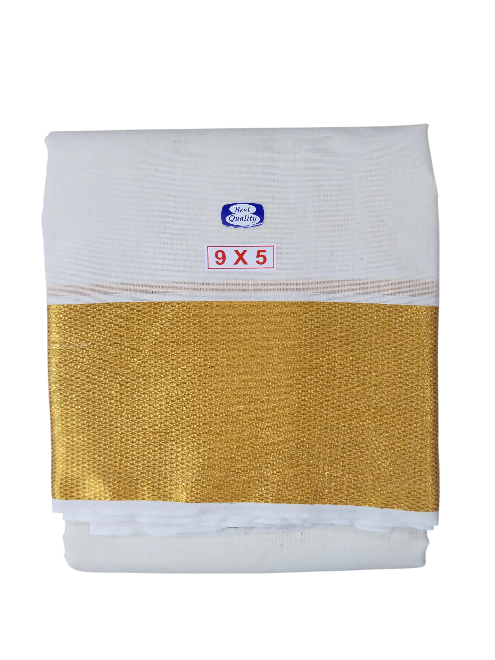 Traditional Mens Pure Cotton 16 Mayilkan Dhoti with Angavashtram, 9x5 Size, Green and Maroon Gold Zari Border, Cream Off White Colour, 4 Metres Dhoti with 2.25 Metres Angavashtram,9+5 Panchakacham-image-35