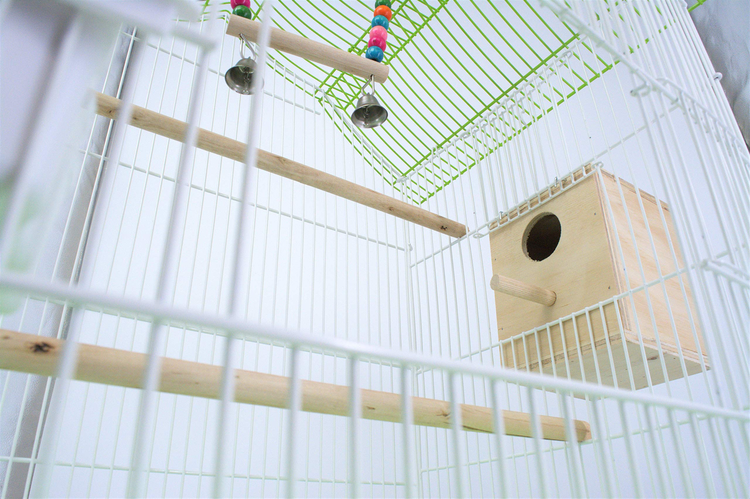 Gabbia Per Uccelli Pet's Solution – Spaziosa 46x36x64 Cm Per Canarini, Cocorite E Bengalini, Con Vassoio Estraibile, Mangiatoie E Altalena
