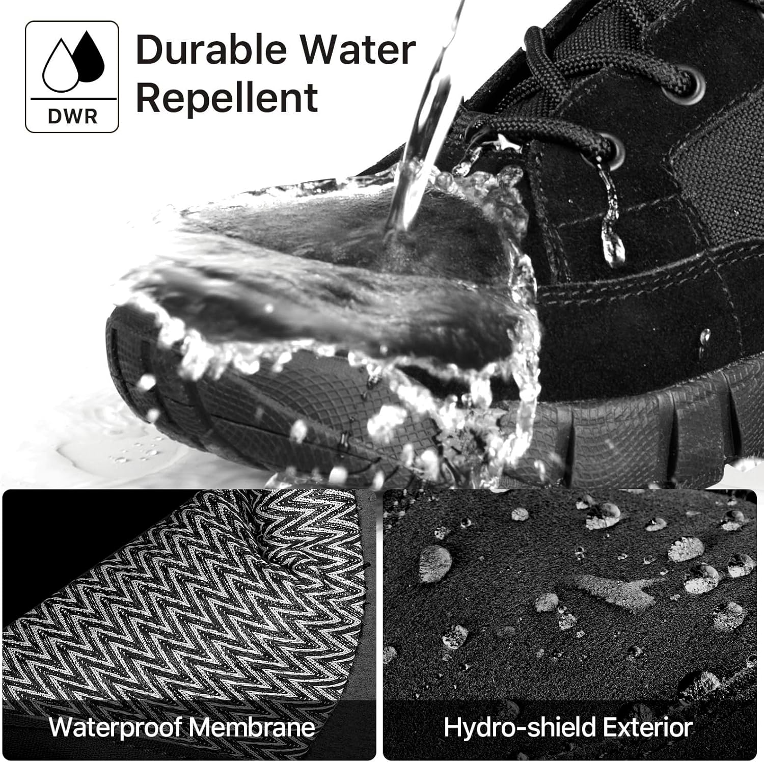 FREE SOLDIER Men's Waterproof Hiking Tactical Work Boots 6 Inches Lightweight Military Breathable Desert Boots(Black US 11) - Image 4