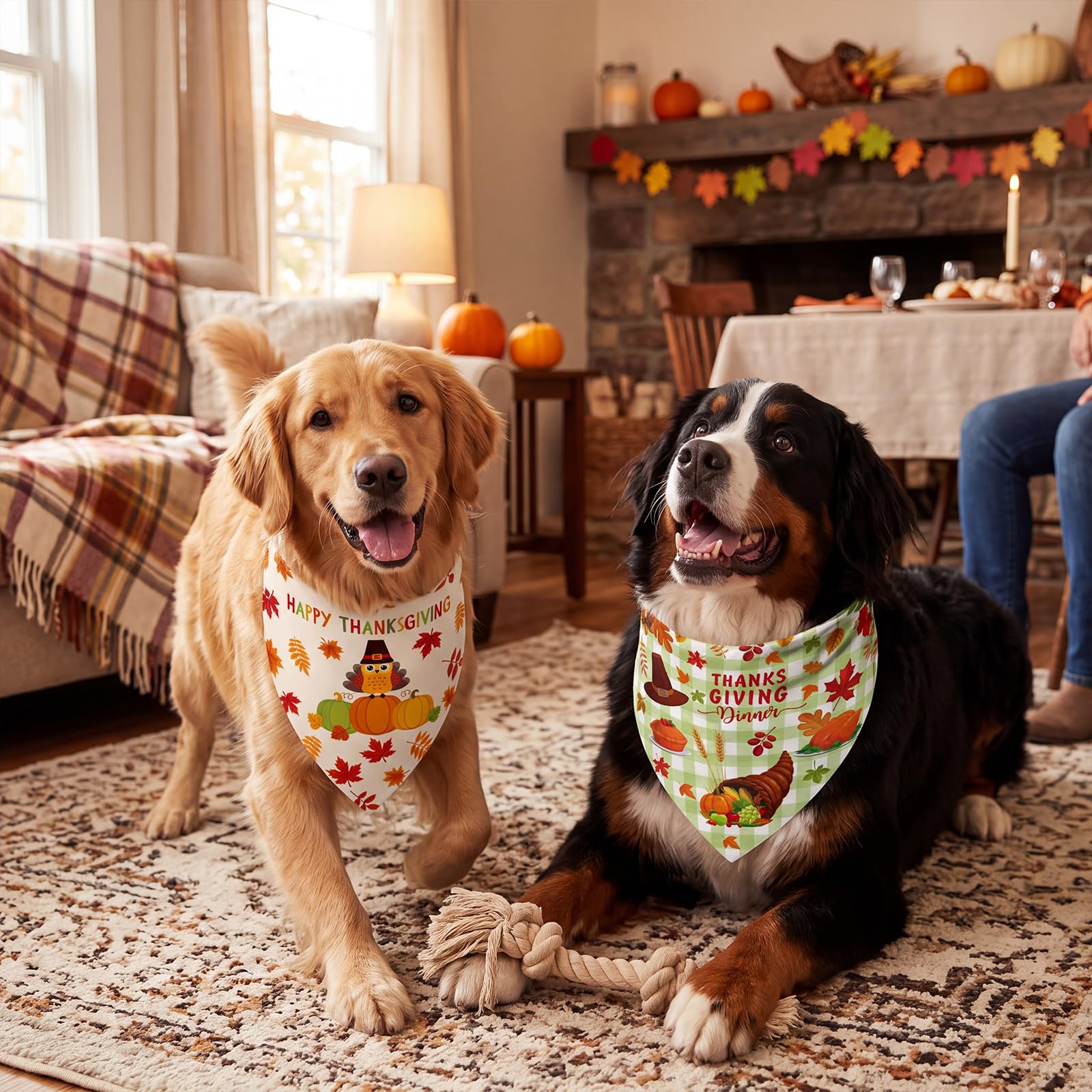 Sanwuta 60 bandane autunnali per cani del Ringraziamento per cani